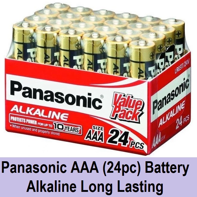 Panasonic AAA (24pc) Battery Alkaline Long Lasting 1.5V LR03T/24V