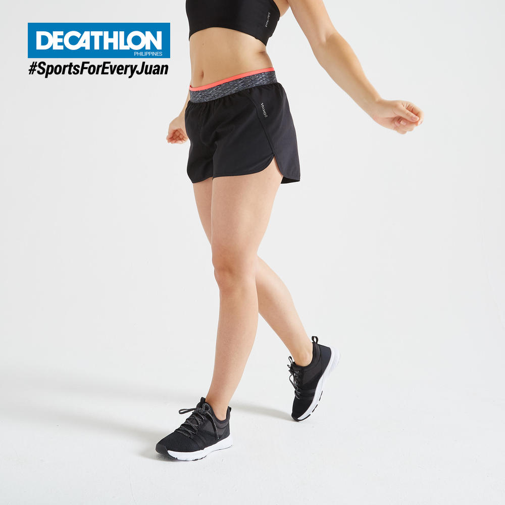 decathlon women's 2 in 1 cardio fitness shorts
