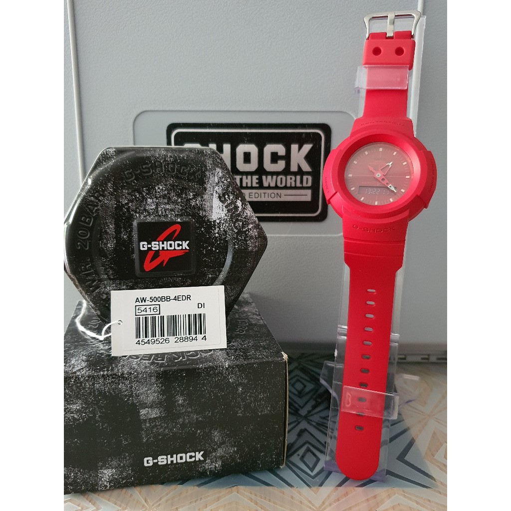Casio G Shock Aw 500bb 4edr Analog Digital Red Resin Strap Watch For Men Lazada Ph