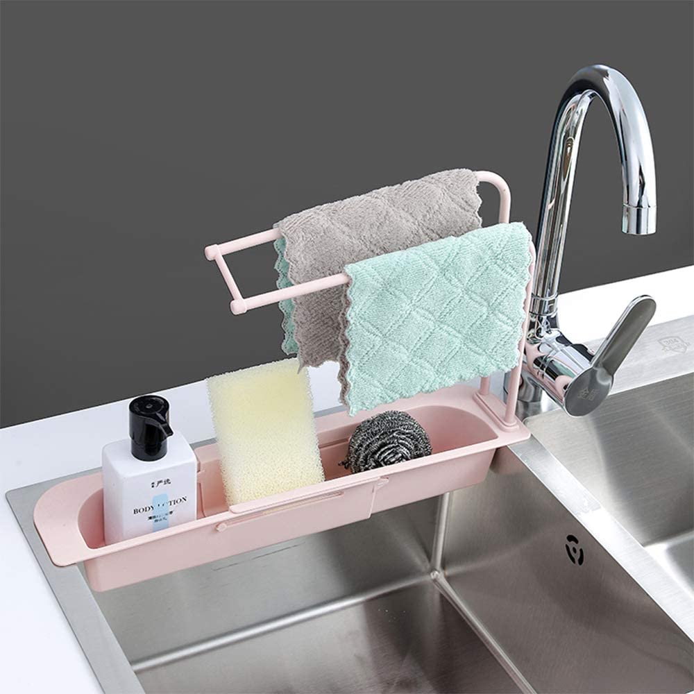 One Cat Shop Telescopic Sink Storage Rack Holder Kitchen Sink Expandable Shelf Adjustable Sponge Soap Holder Drain Shelf Sink Tray Sink Organizer Holder Dish Cloth Hanger Sink Caddy Drainer Tray Lazada Ph