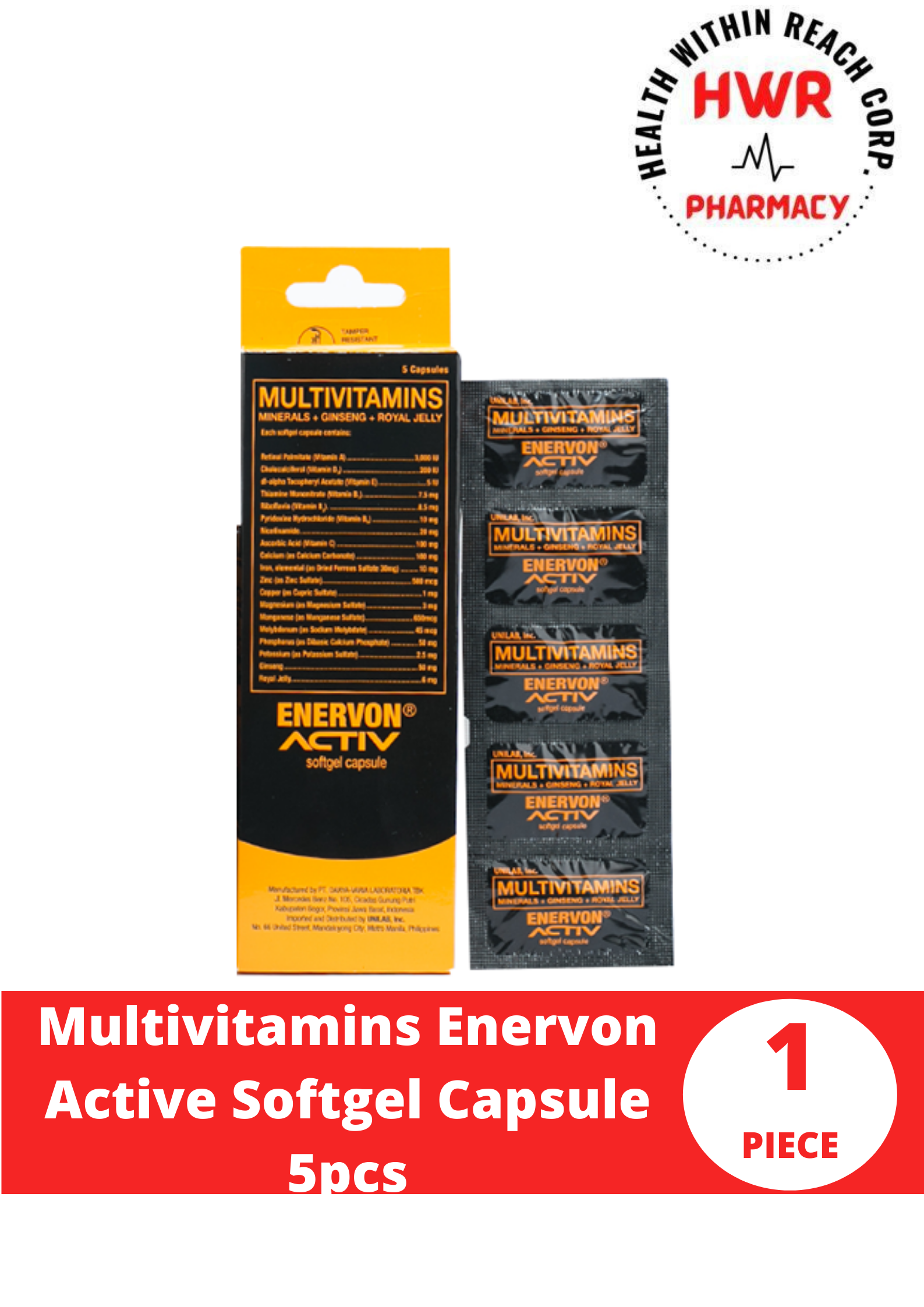 Multivitamins Enervon Active Softgel Capsule 5pcs Lazada Ph 9805