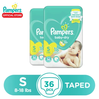 Pampers Baby Dry Taped Economy Small 18 x 2 (36 pcs)