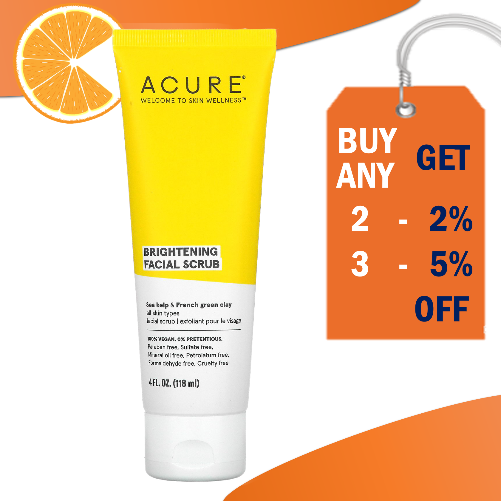Acure Brightening Facial Scrub 4 fl oz (118 ml) Lazada PH