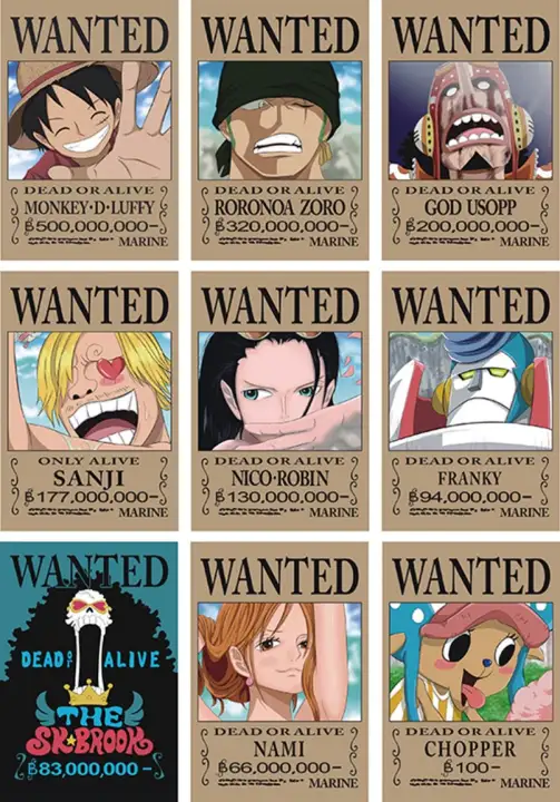 9pcs One Piece Wanted Poster Lazada Ph