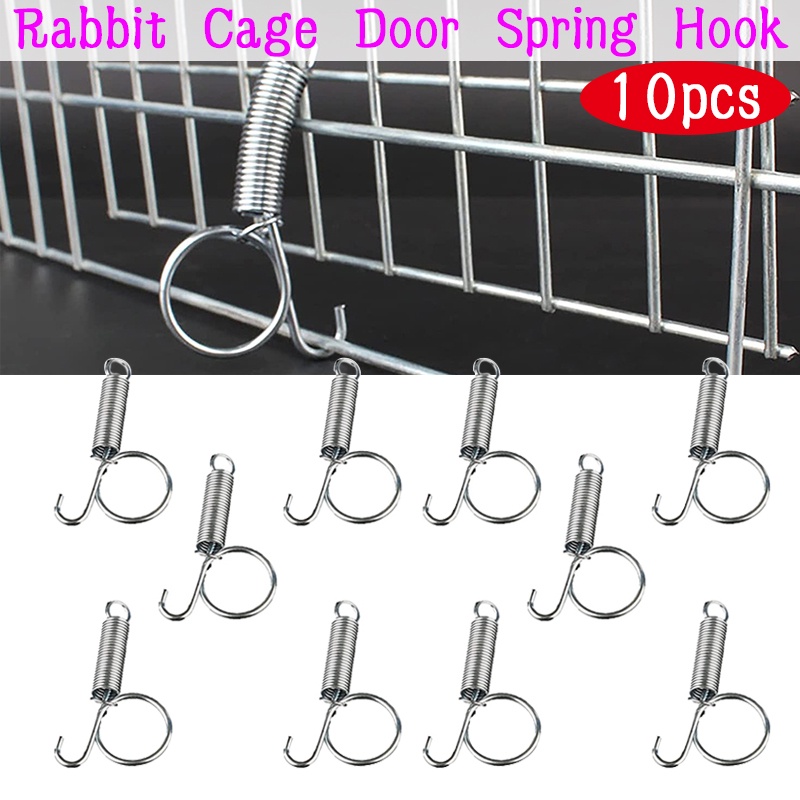 10PCS Multipurpose Rabbit Cage Door Spring Hook Bird Cage Utensil