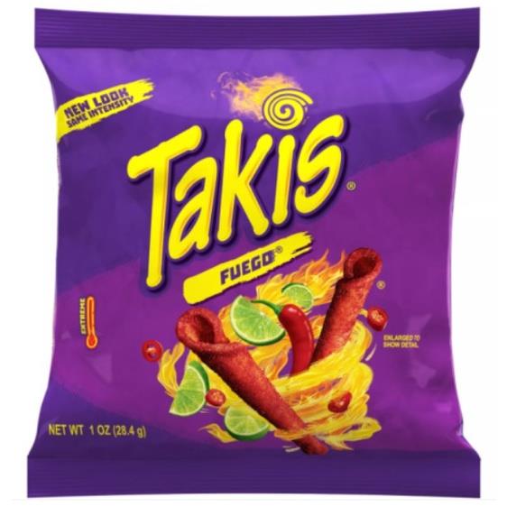 Takis Fuego Extreme Spicy Chips Hot Chili Pepper Lime Tortilla Chips