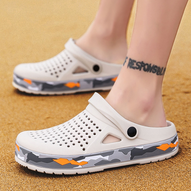 Sandals for Men Outdoor Breathable Summer Jelly Sandal Man Crocs ...