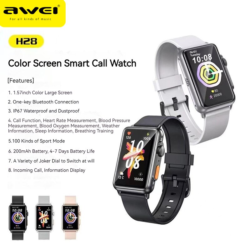 Bluetooth Smart Watch With Calling Function Under 10000 AWEI H28
