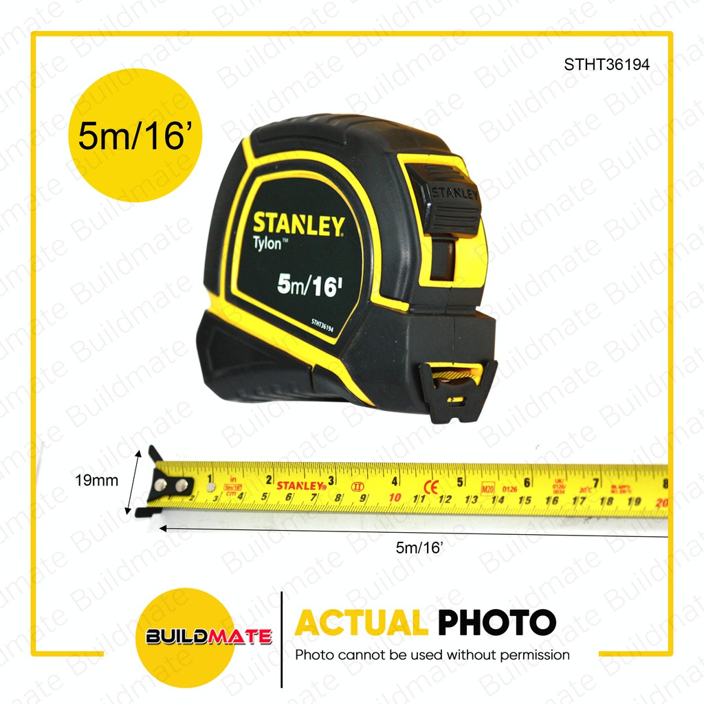 BUILDMATE Stanley Steel TYLON Tape Measure Steel Measuring Tape 3Mx10FT