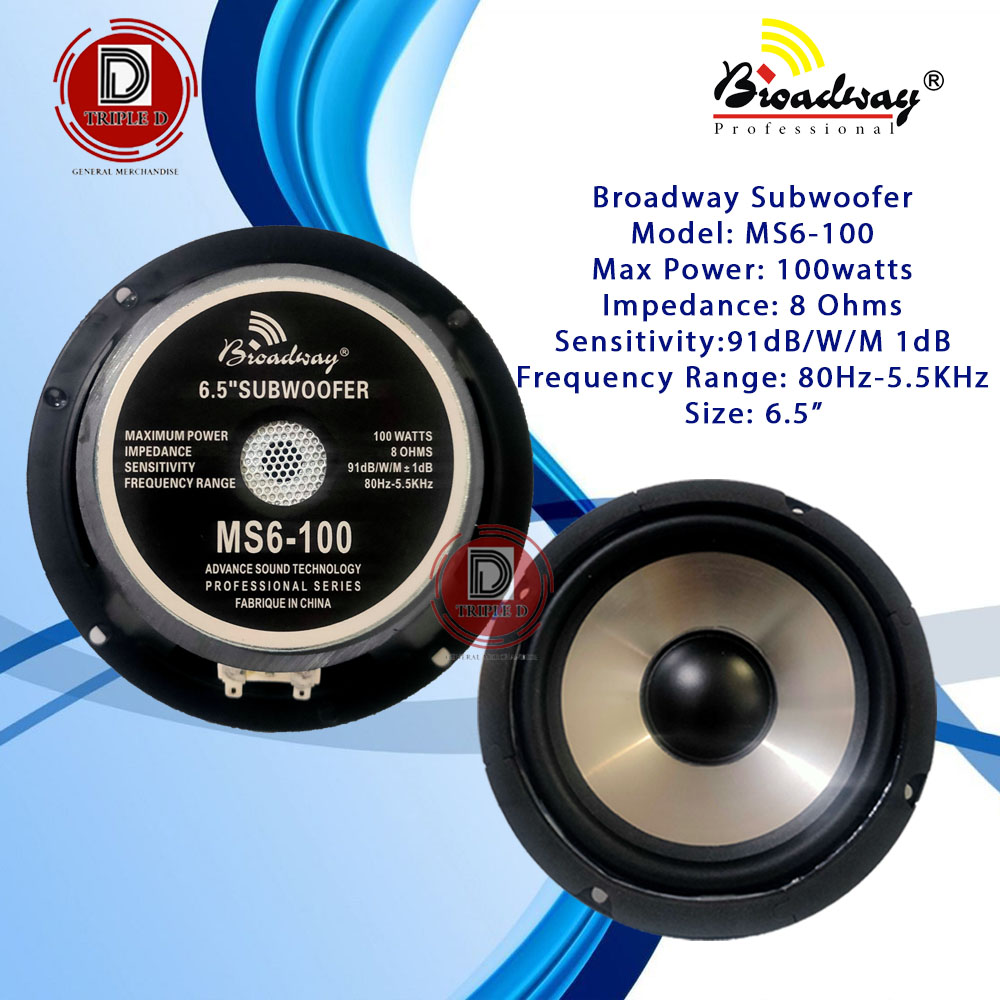 100watts 6.5 inch Subwoofer Broadway 