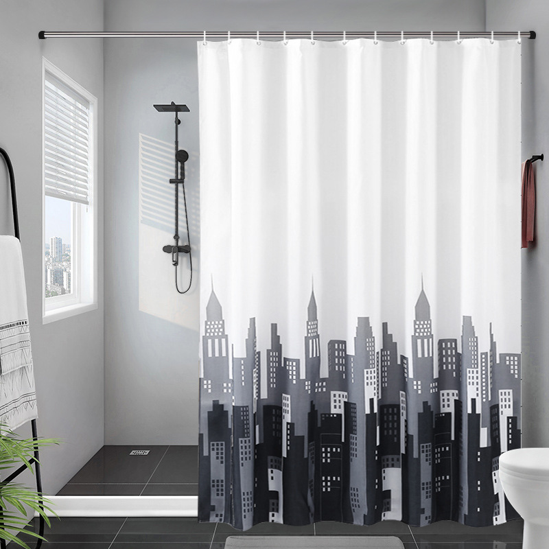 shower curtain in bathroom