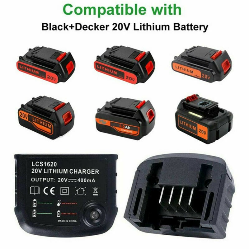 20V Replacement Battery and Charger for Black+decker Lbxr20 LBXR20-OPE LB20 Lbx20 LBX4020 Lb2x4020-ope, with 16v/20v Multiple Volt Output Lithium-Ion