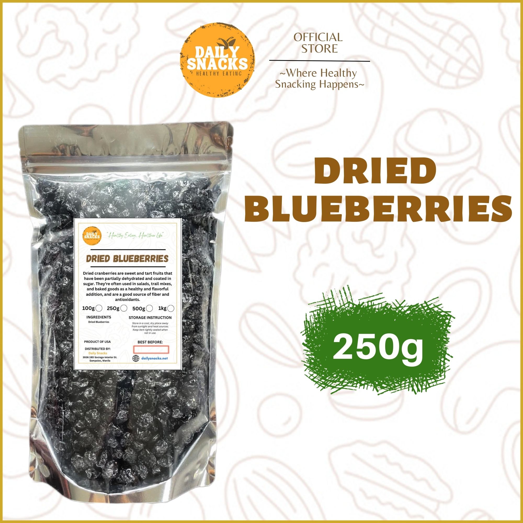 Dried Blueberries (USA) 100g, 250g, 500g, 1kg Lazada PH