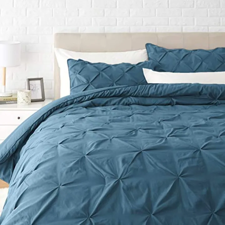 Basics Pinch Pleat Down, Teal Colored Bedding Sets