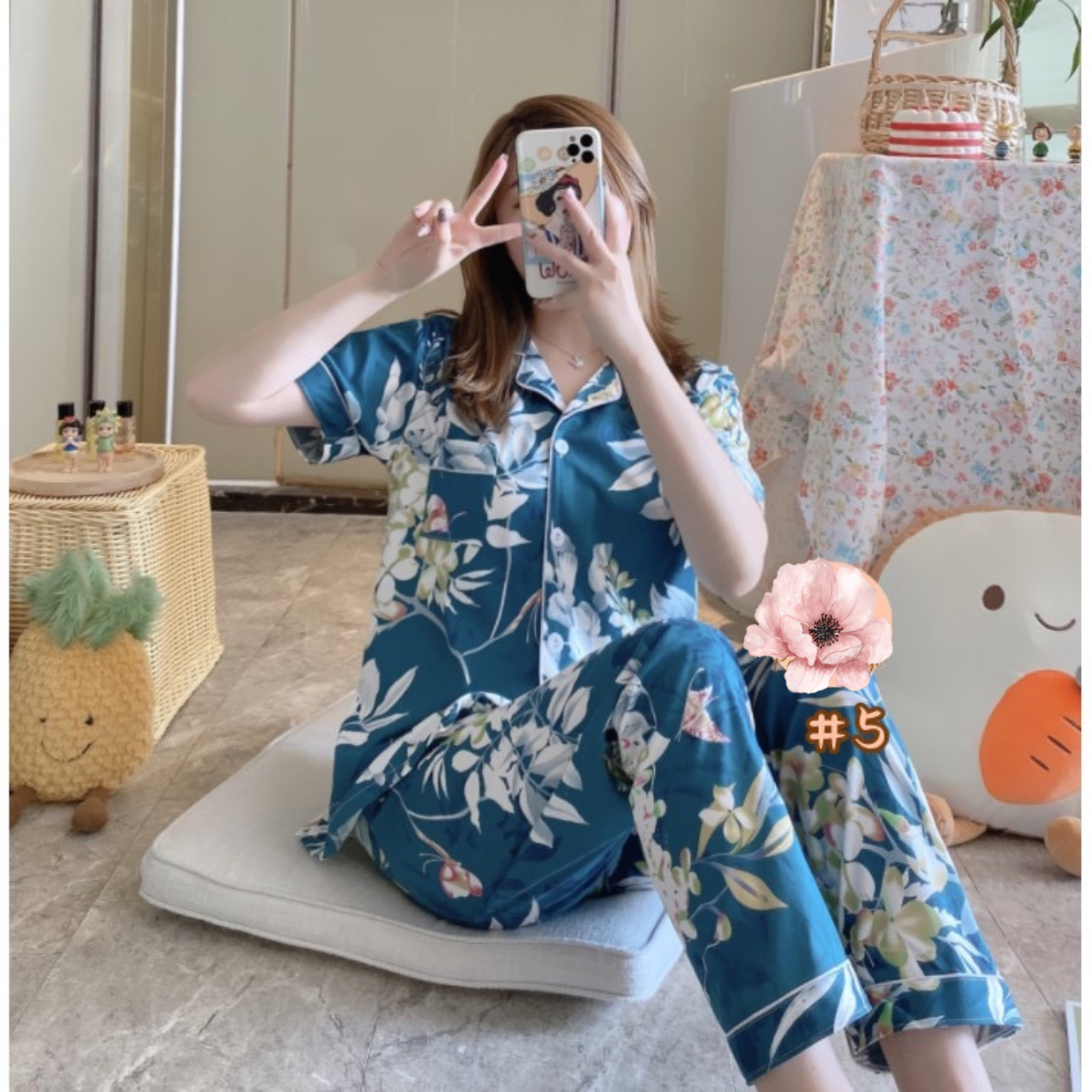 K.Store Korean pajama women sleepwear for Adult short sleeve homewear