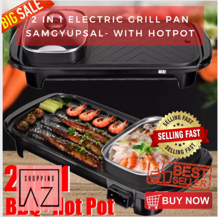 AtoZ Shopping 2 in 1 Electric Grill Korean Samgyupsal Barbeque Grill