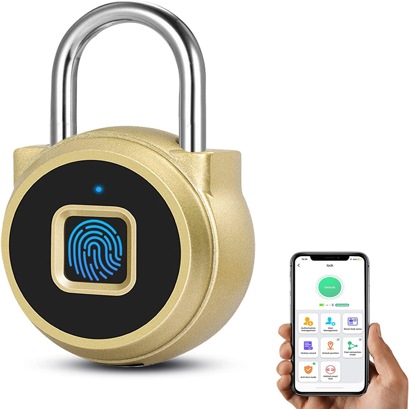 eLinkSmart Gym Locker Padlock, Fingerprint or Remote Authorized Unlock,  Unlock Record, Schedule, IP65 Waterproof, Security Keyless Smart Lock for