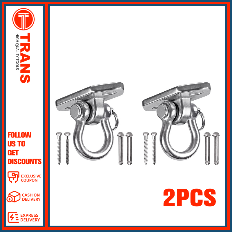 TRANS 2 Pack 180° Swivel Stainless Steel Hooks 2000 lbs Capacity Heavy ...