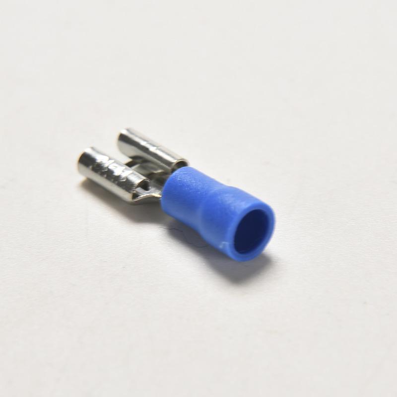 Baomain 0.187" Blue Insulated Female Spade Wire Connector – 3/16" X 0.5mm, 16-14 AWG, 100-Pack