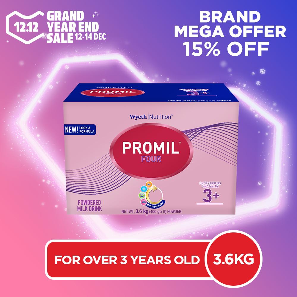 Wyeth® PROMIL® FOUR Powdered Milk Drink for Pre-Schoolers Over 3 Years Old, Bag in Box, 3.6kg