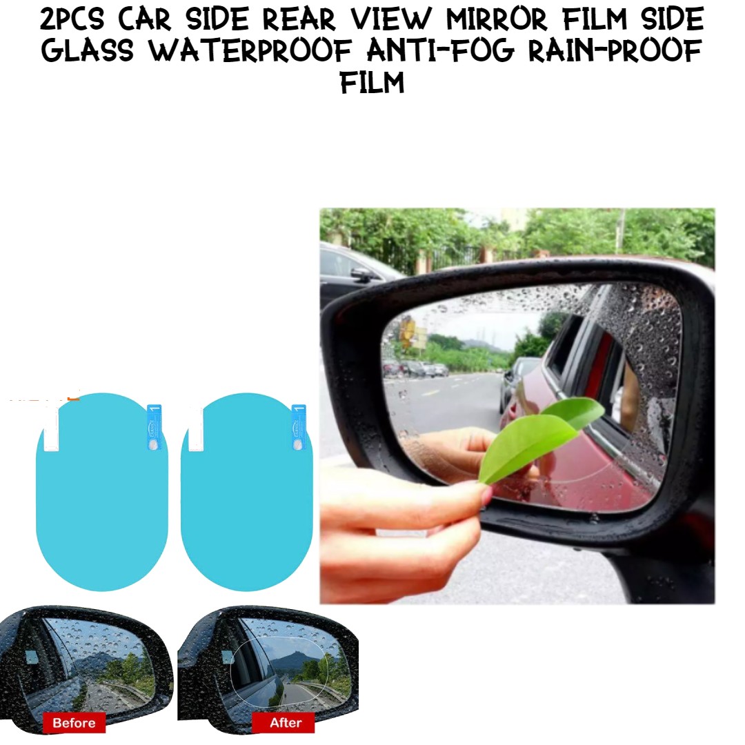 Rectangle + Ellipse Anti Fog Film Car Rear View Mirror Waterproof Film Protective Film Anti Glare Rain-Proof Anti Water Mist,HD Nano Film Anti-Glare,Anti-Scratch,Rainproof Car Mirror Accessories 4PCS 