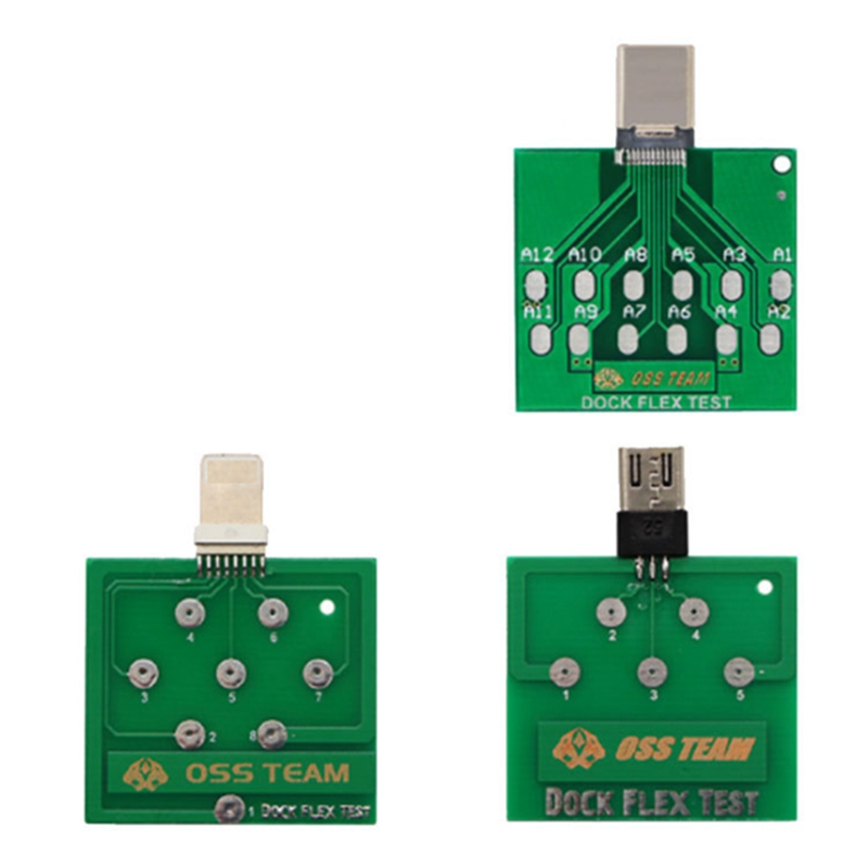 3Pcs Micro-USB Dock Flex Test Board for iPhone 13 12 11 Android Phone U2 Battery Power Charging Dock Flex Testing Tool