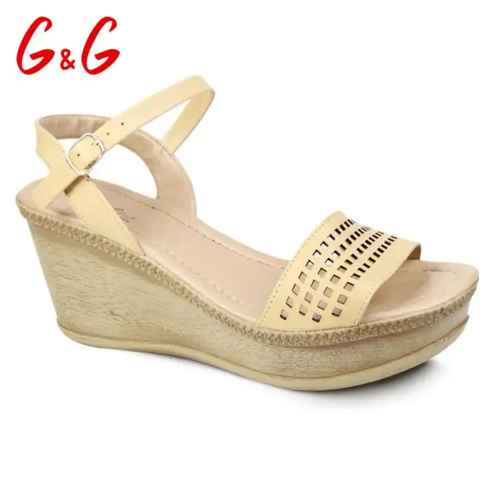 beige wedge shoes