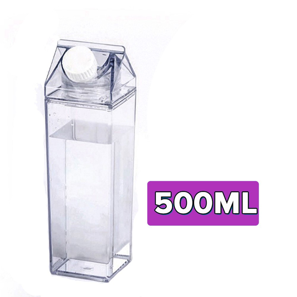 1000ml/500ml Plastic Clear Milk Carton Water Bottle Reusable Juice Transparent Sport Cup Milk Drinking Water Box Acquista In Modo Economico - Spedizione Gratuita, Recensioni Reali Con Foto - Foto 7