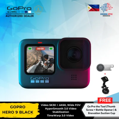 GoPro Hero 9 Black + Go Pro the Tool (Thumb Screw + Bottle Opener ) & Enovation Suction Cup