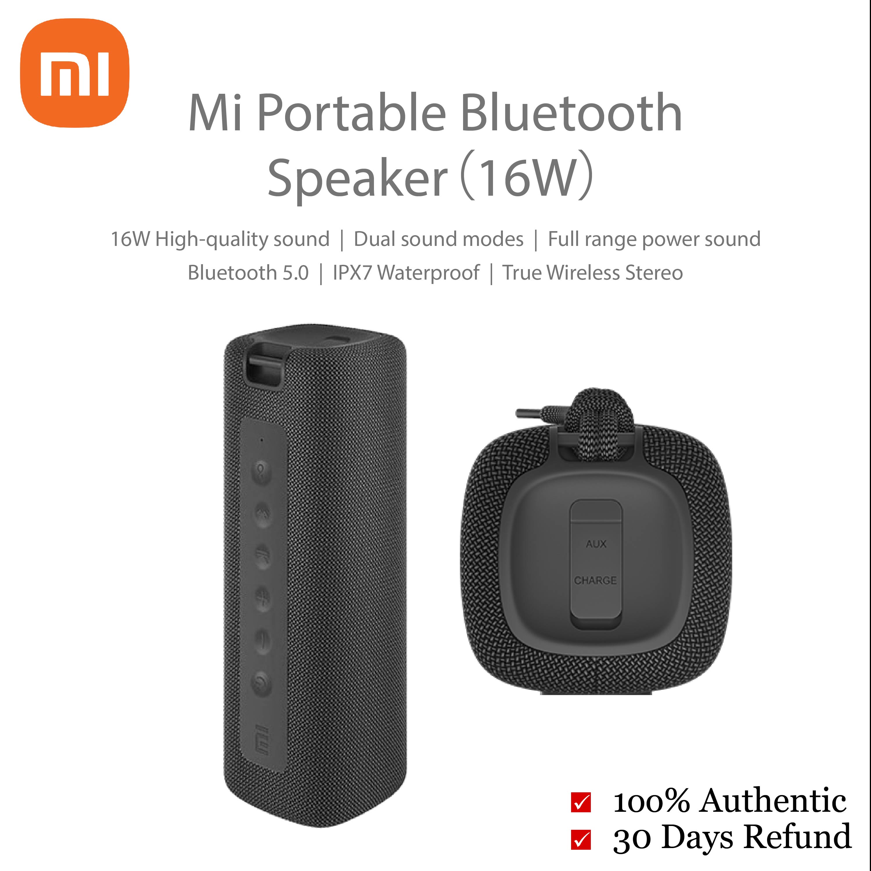 Xiaomi Mi Portable Bluetooth Speaker(16W),Builtin Microphone , IPX7 Waterproof,High Quality