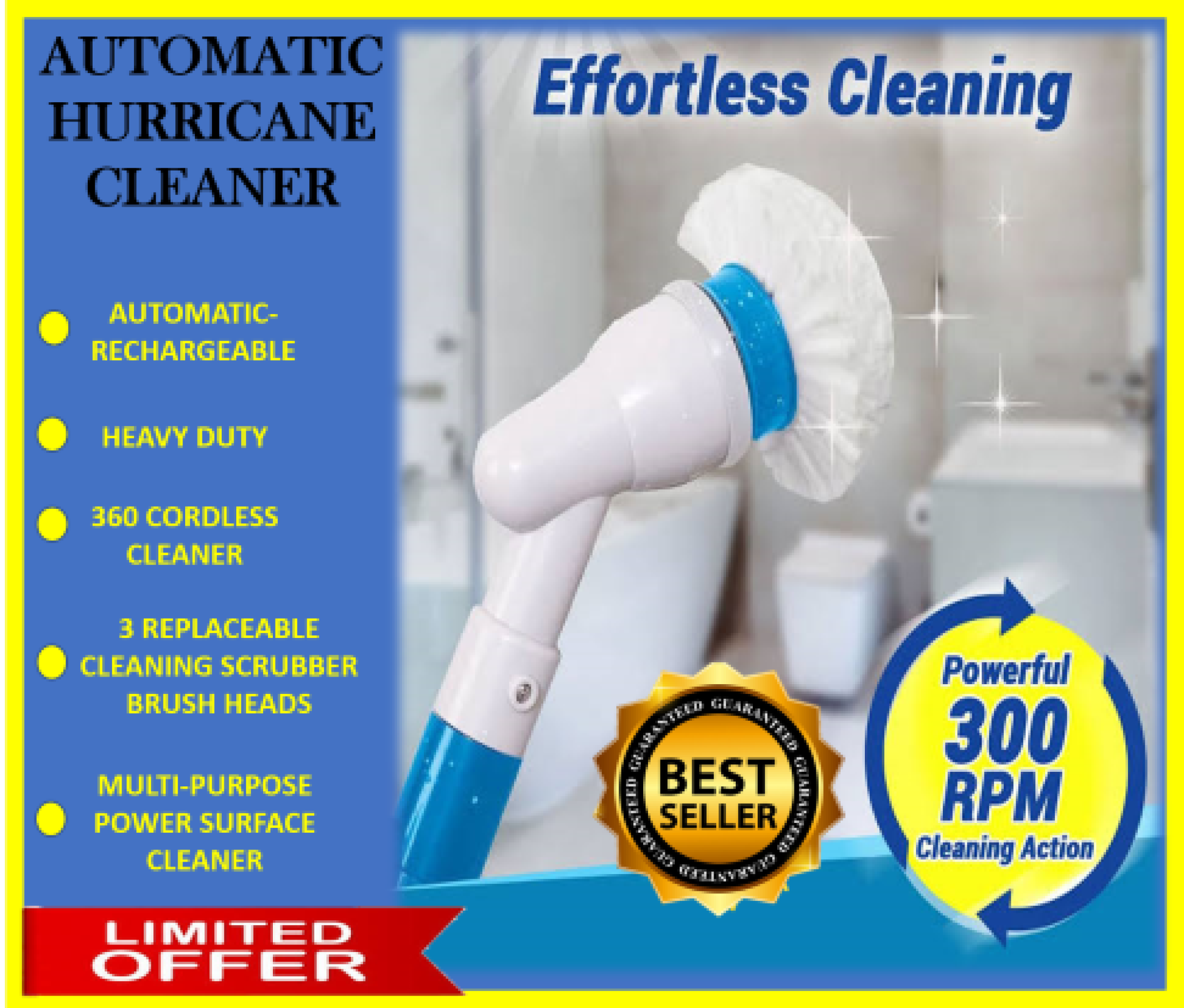 Premium Scrubber, cordless, rechargeable, scrubber, bathroom cleaner