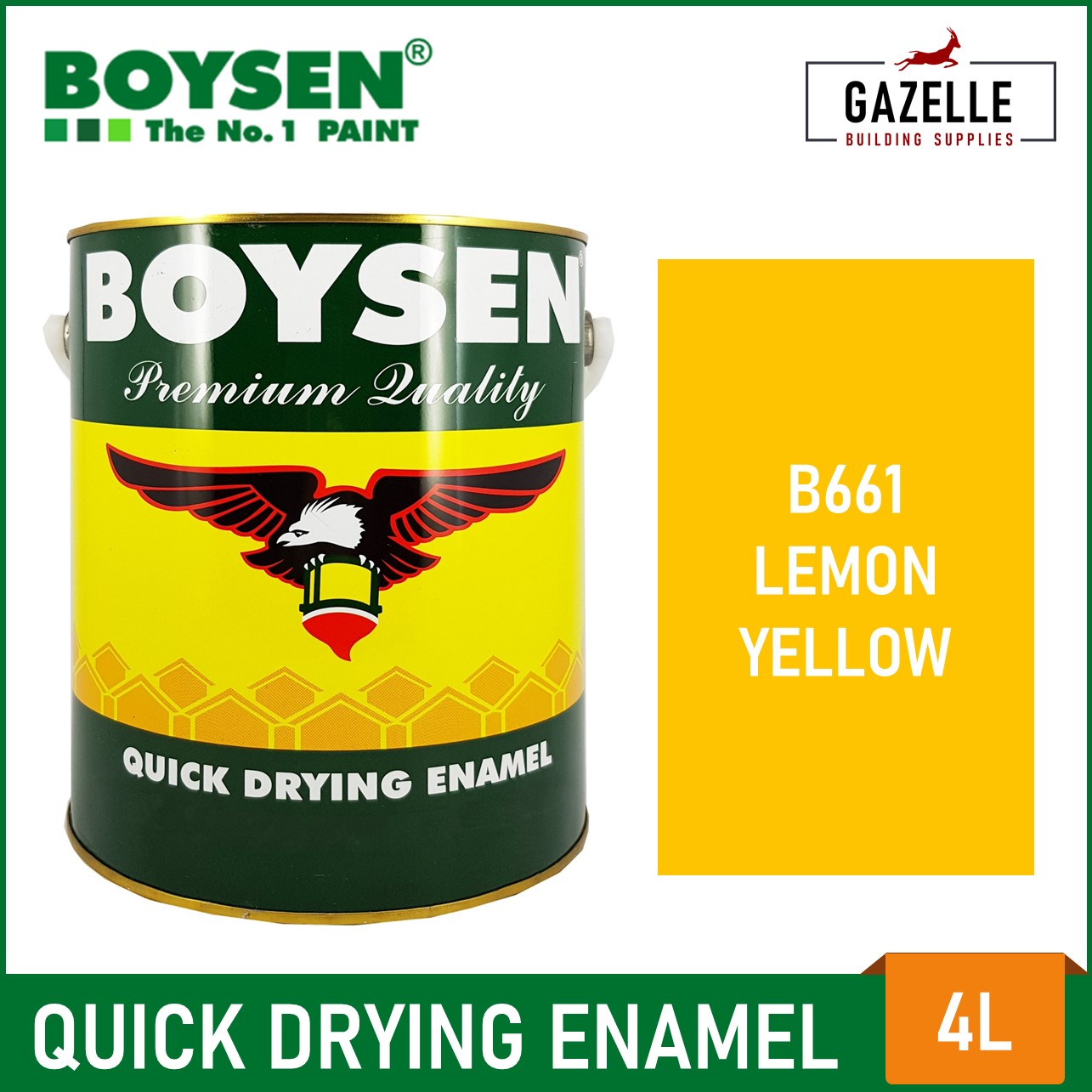 Boysen Quick Dry Enamel Lemon Yellow 4L Lazada PH