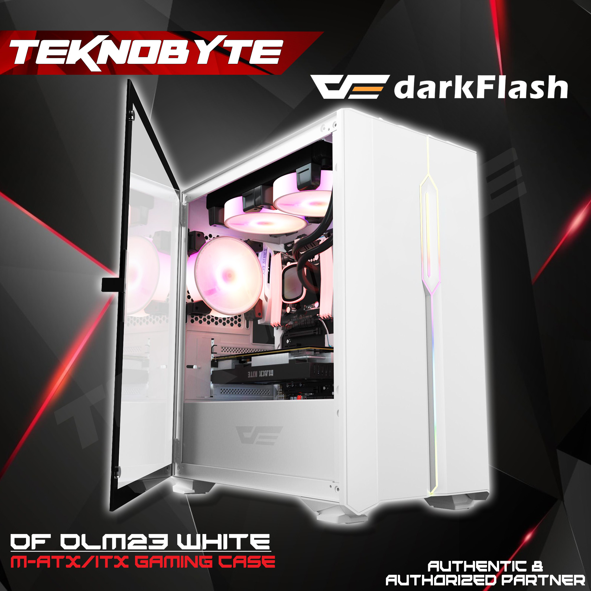 Darkflash Dlm 23 Door Opening Of Tempered Glass Luxury M Atx Gaming Case White Lazada Ph