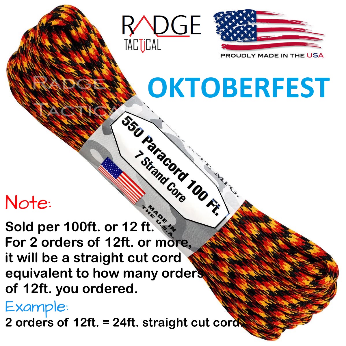 PARACORD MADE IN USA 550LBS TYPE 3 SURVIVAL 12ft+ or 100ft Length Your Choice Lazada PH