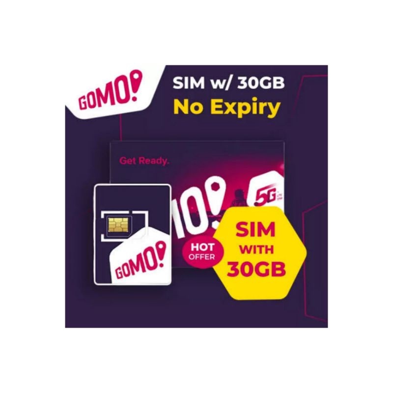 GOMO SIM UNLI 30 DAYS / 30GB NO EXPIRY (SUPER FAST DELIVERY) Lazada PH