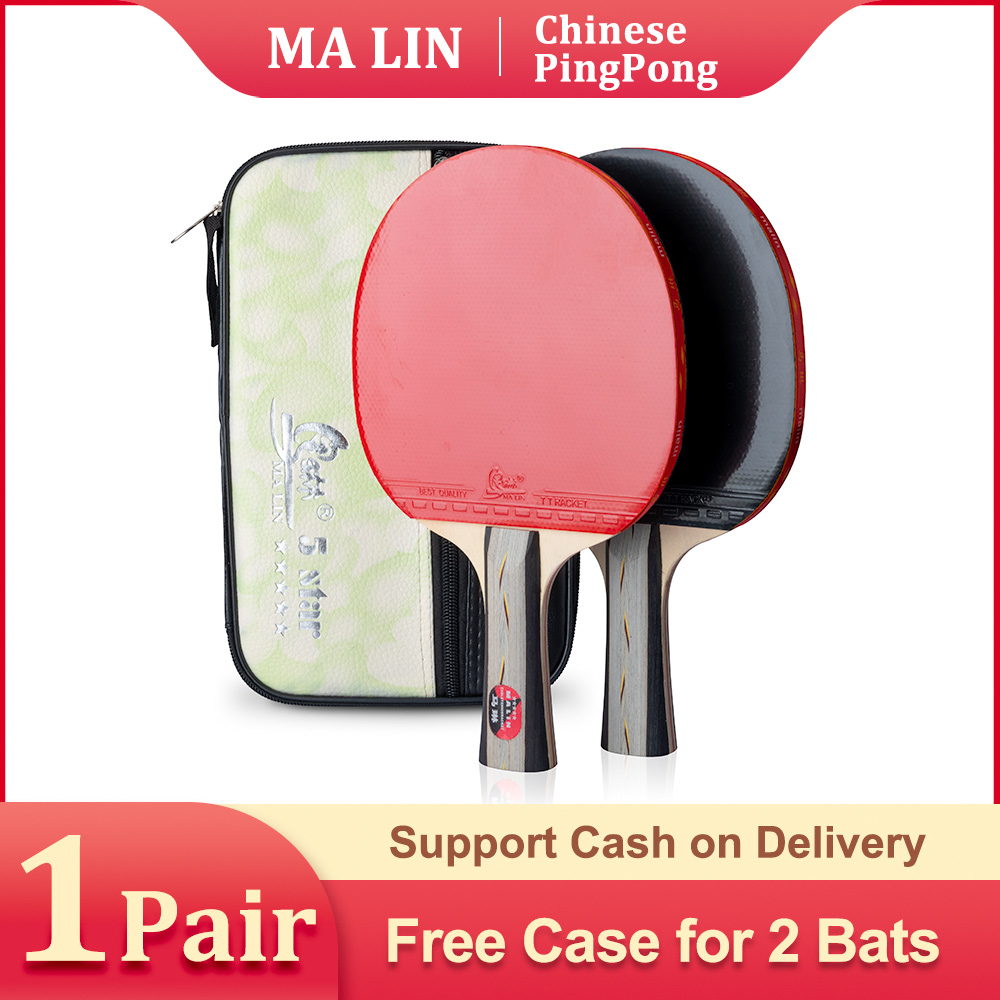 Malin 5 Star Table Tennis Racket (1 pair) [Chinese PingPong] with Free