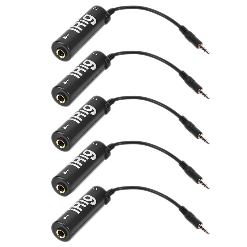Guitar Interface Converter For Phone - IRig Style Adapter, Works With AmpliTube & Tuner Apps, Plug & Play (Black, 7cm)
