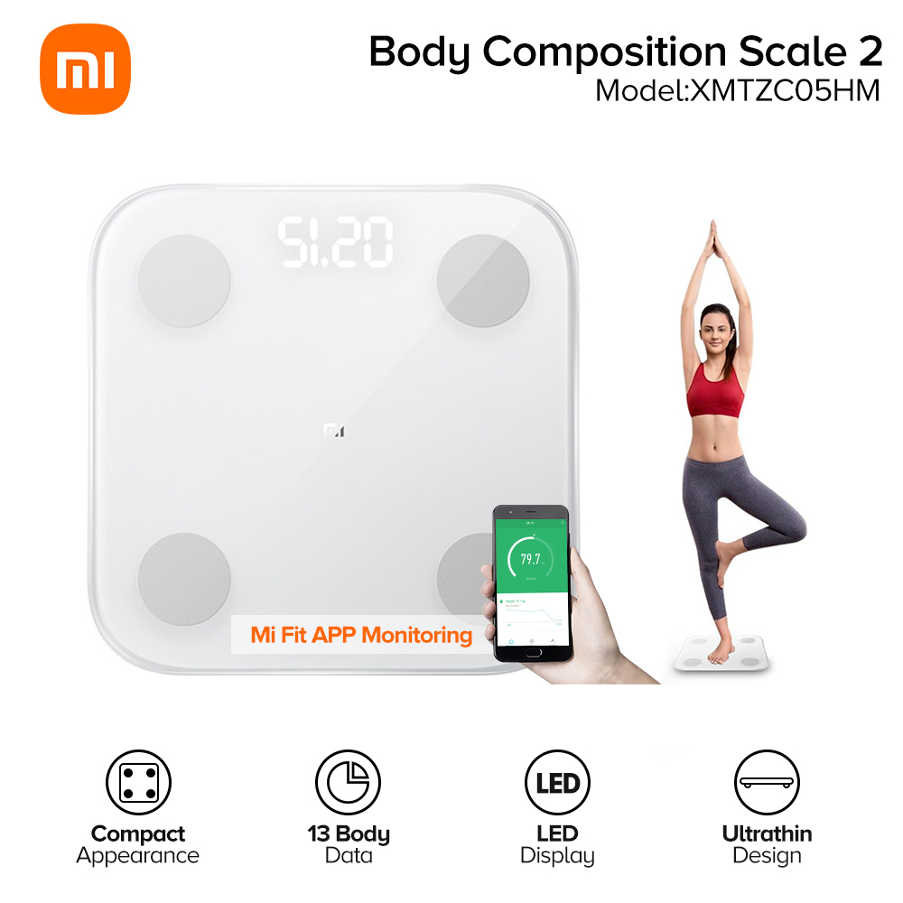 Xiaomi Mi Body Composition Scale Mi Fit App Smart Mi Body Fat Scale .