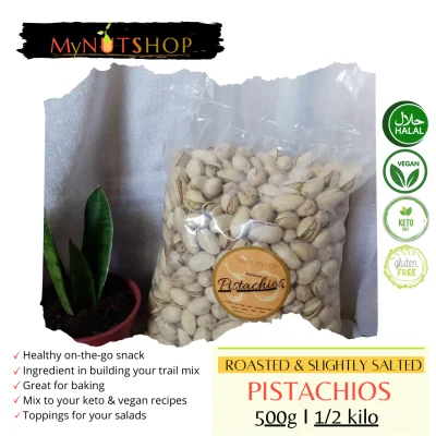 500g ROASTED PISTACHIOS I Pistachios in Shell I Slightly Salted I by MyNUTSHOP