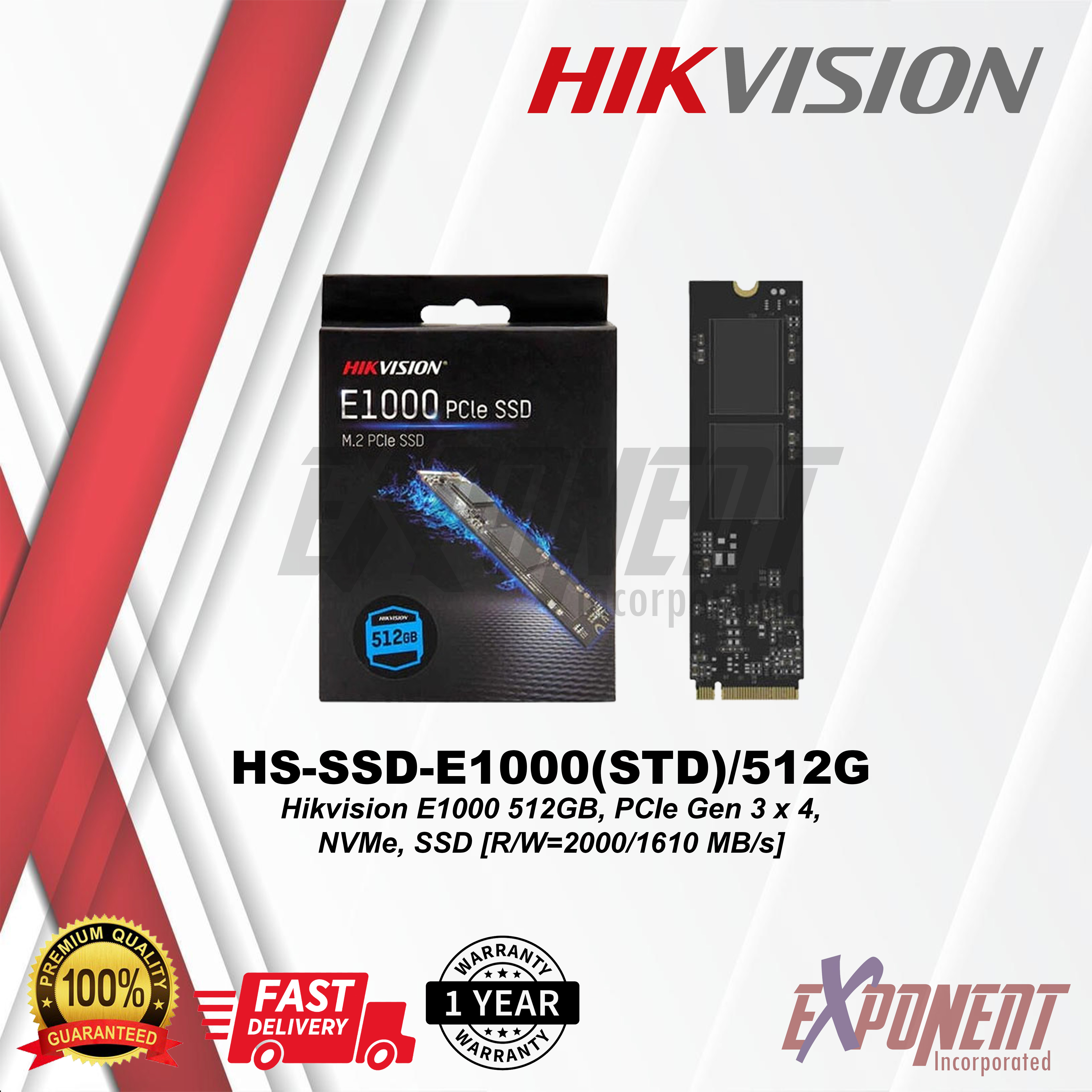 HS-SSD-E1000(STD)/512G - Hikvision E1000 512GB, PCIe Gen 3 x 4, NVMe ...