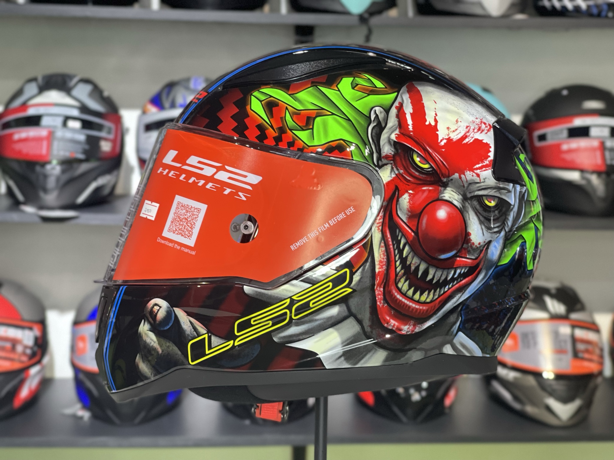 ls2 happy dreams helmet Full Face Motorbike Motorcycle Adult Rider Biker Sports Crash Helmet FF353 RAPID GLOW-IN-THE-DARK SCARY CLOWN + Silver Visor (M) Automotive LS2 uses 2 shell sized for the smallest lightest possible helmet LS2 FF353 RAPID HAPPY DREAMS