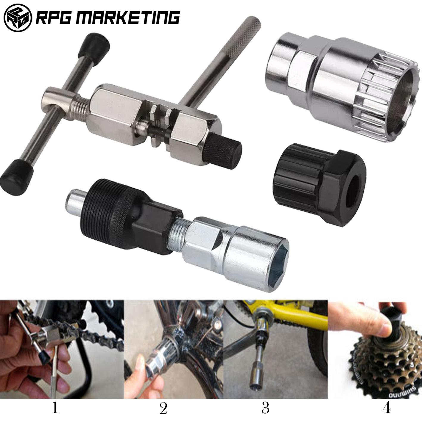 4pcs Bike Repair Set Portable Bicycle Repair Gear Chain Cutter Flywheel Axis Kit 