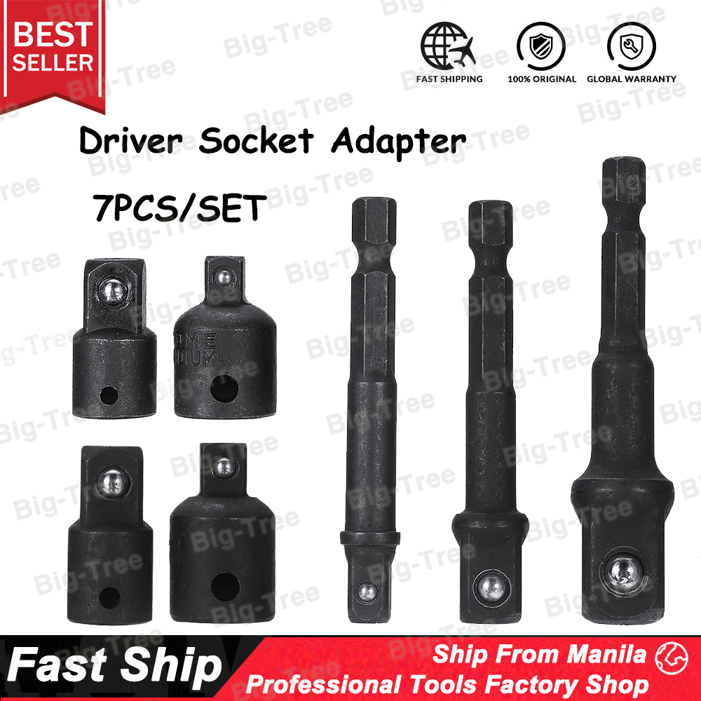 LEXIVON Impact Socket Adapter And Reducer 4-Piece Set 1/4" - 3/8" - 1/2" Impact Driver Conversions, Chrome Molybdenum Alloy Steel