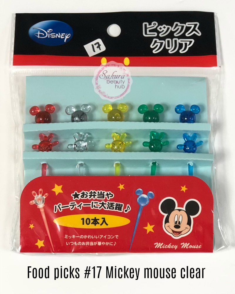 Daiso Disney Mickey Mouse 10pcs Fruit Food Mickey Icon Picks Forks Lunch Box Accessory 