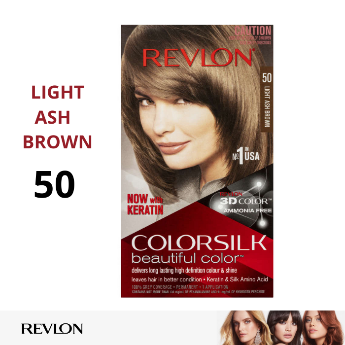 Revlon Colorsilk Beautiful Color with Keratin No. 50 LIGHT ASH BROWN ...