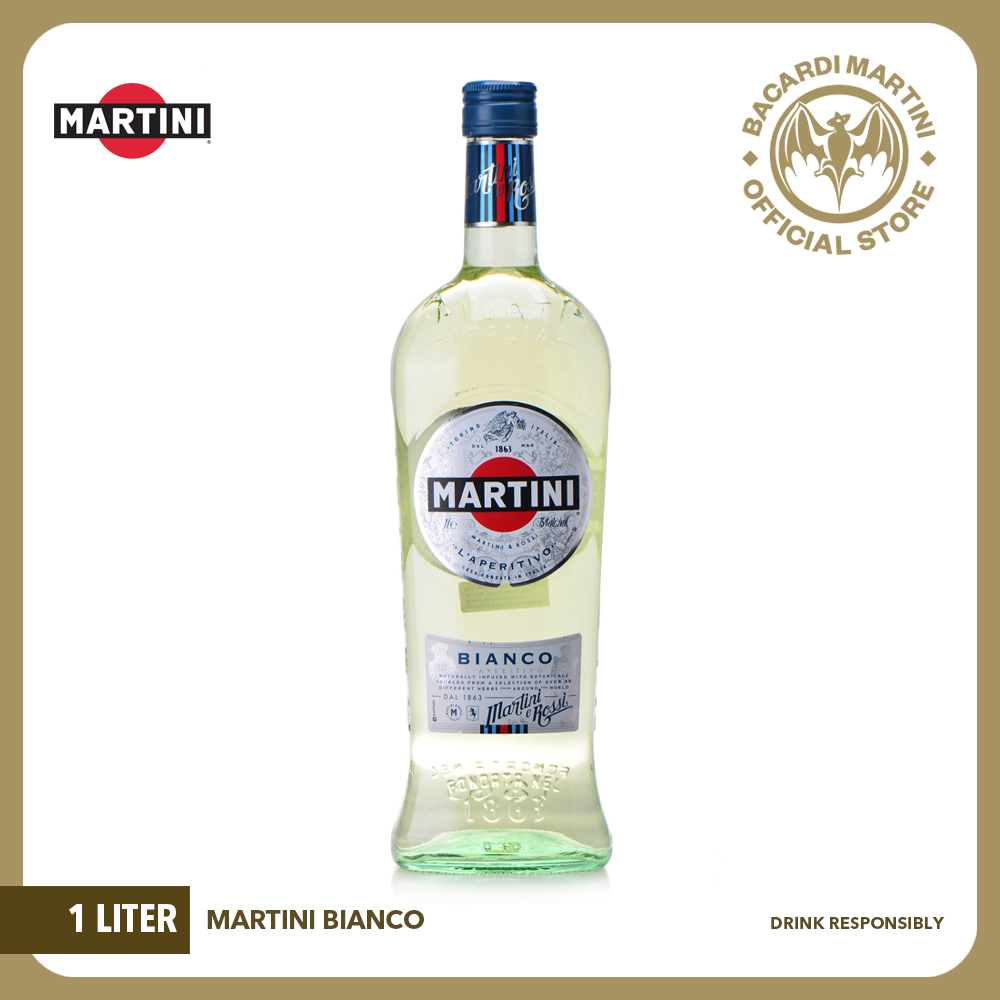 MARTINI Bianco Vermouth 1 Liter, 15 ABV Fortified Wine Cocktail