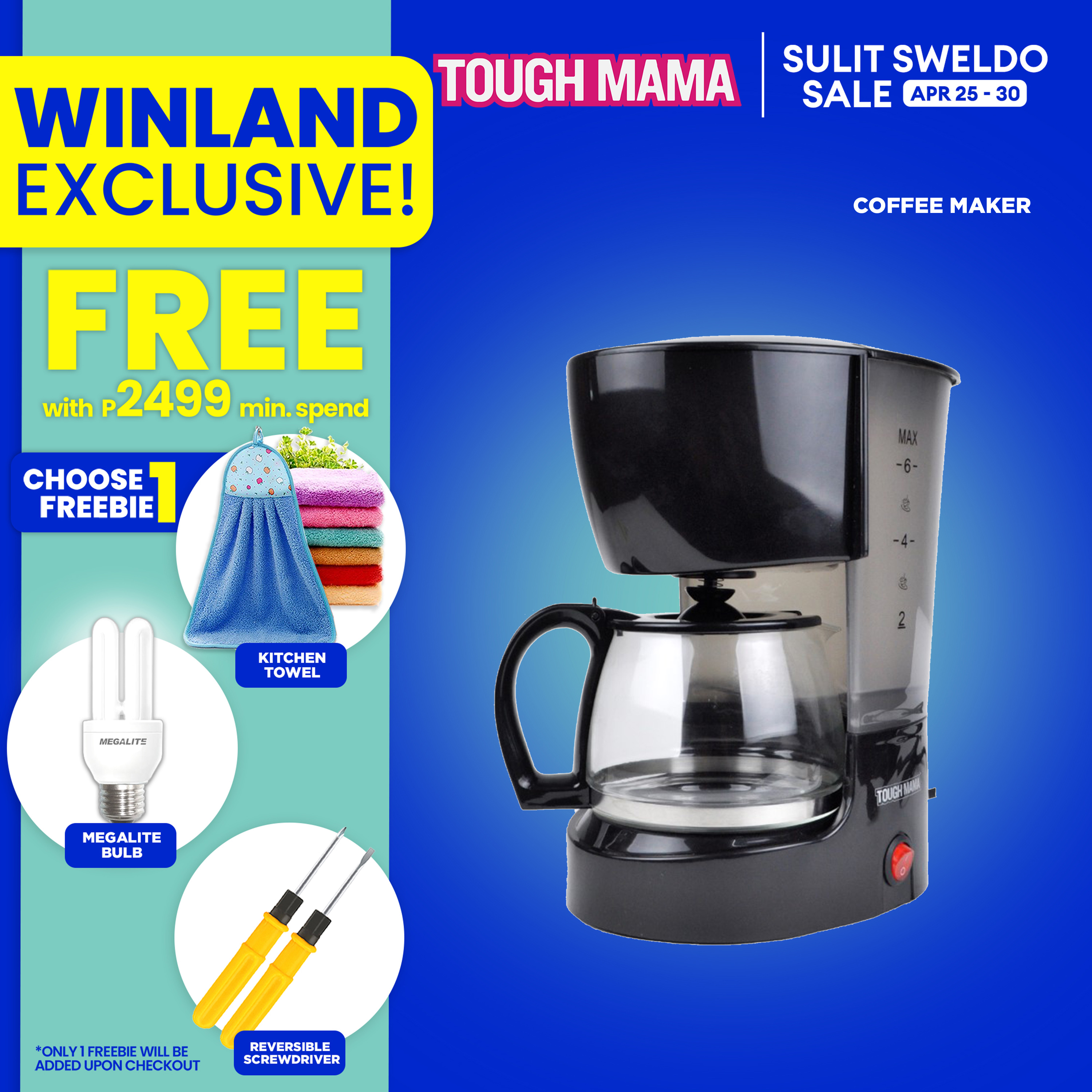 TOUGH MAMA by Winland 6 Cups Coffee Maker Coffee Machine with Keep Warm