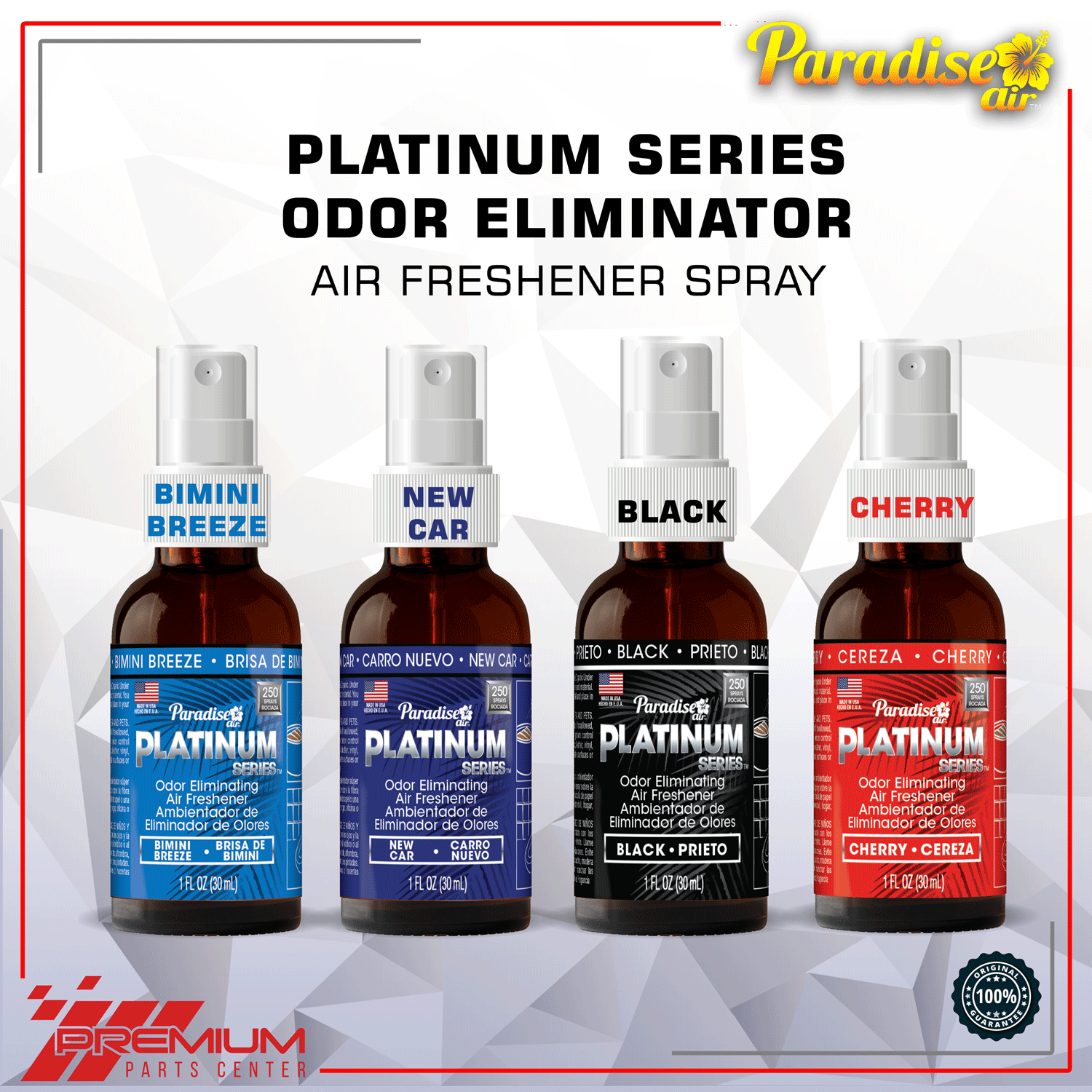 1 Paradise Platinum Air Freshener Spray Odor Eliminator Car