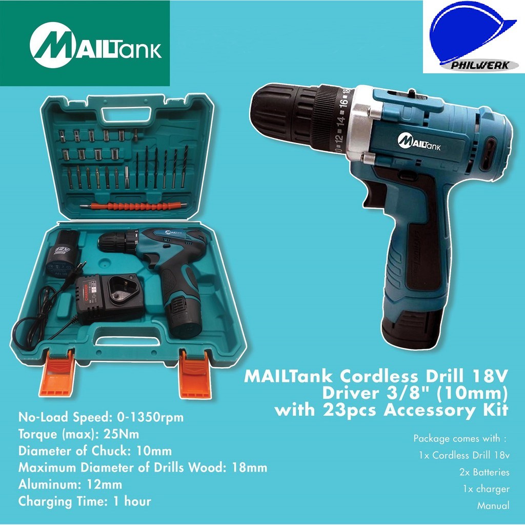 Mailtank cordless best sale drill 18v