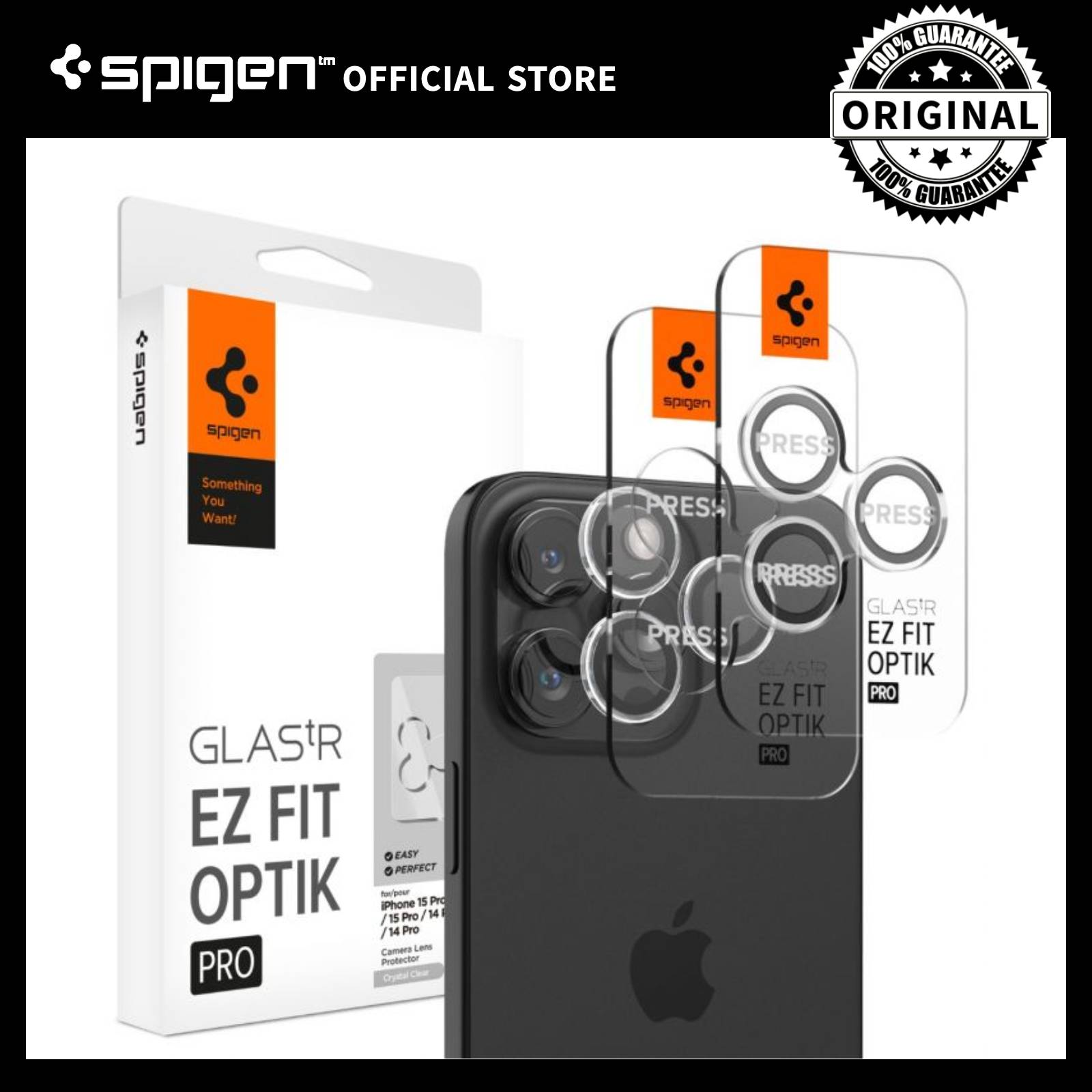 Spigen iPhone 15 Pro Max / 15 Pro Camera Lens Protector EZ Fit